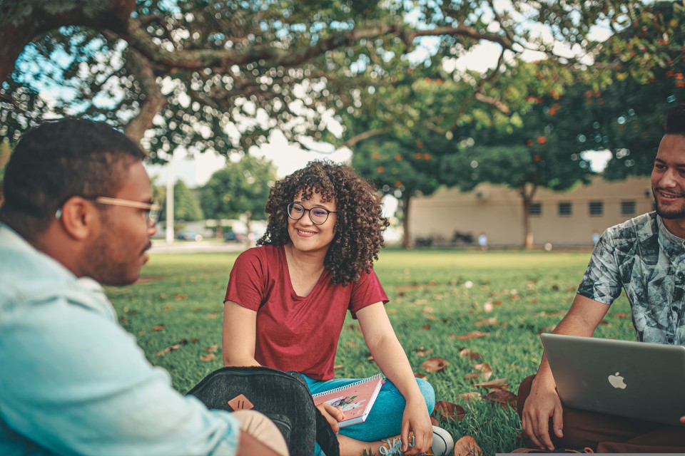 students on campus